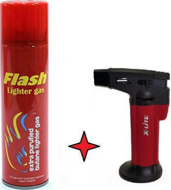 Flash Gaz Hediyeli Yüksek Alevli Çakmak Torch Pürmüz 1300 Derece Hürmüz Emniyetli Pürmüs - Image 1