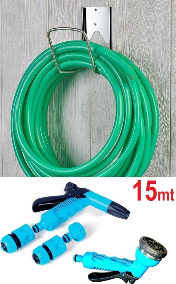 Depolife Bahçe Sulama Hortumu Hortum Asma Aparatı Hortum Bağlantı Ek Parçaları Seti Fıskiyeli 2Li Tabanca - Image 1