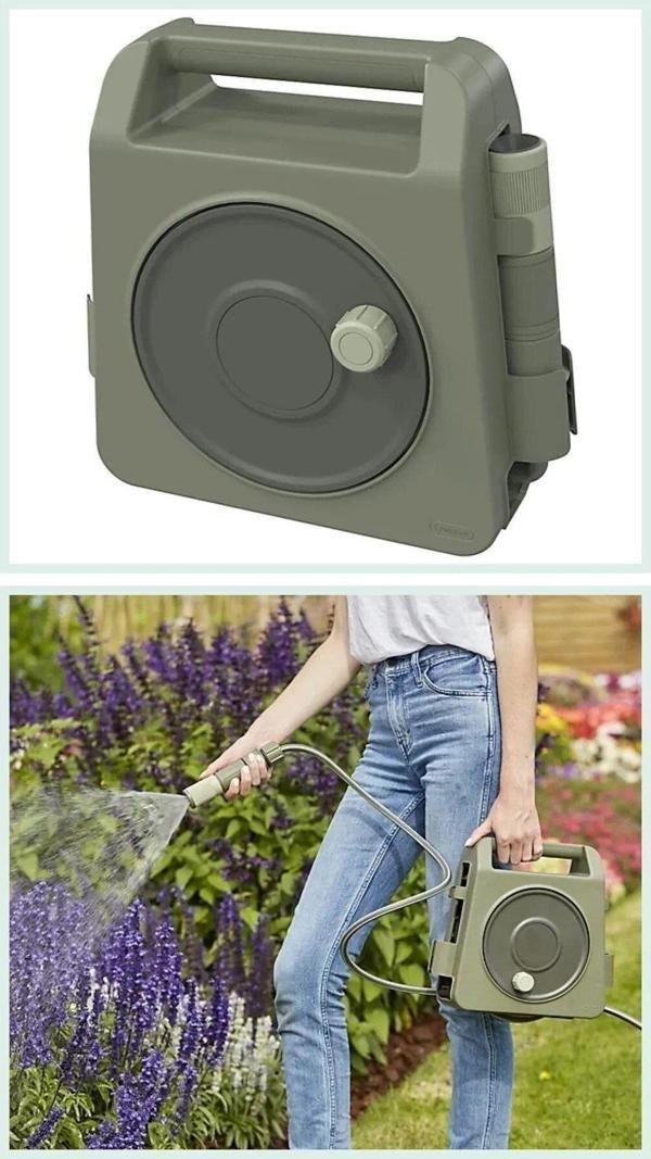 Depolife Makaralı Bahçe Hortumu Toplamalı 10 Metre Sulama Hortumu Duvara Monte Hortum Seti - Image 1