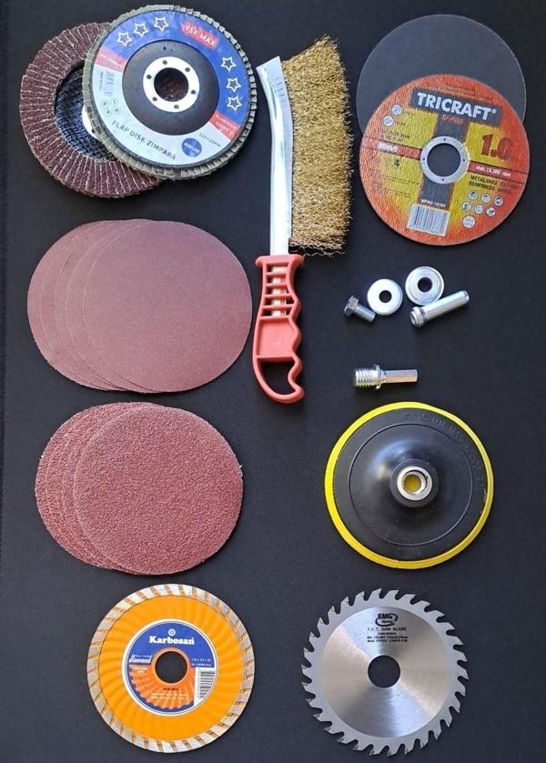 Depolife 20 Parça Spiral Avuç Taşlama Spiral Cırt Zımpara Ahşap Inox Metal Mermer Kesici Kesme Flap Disk - Image 1