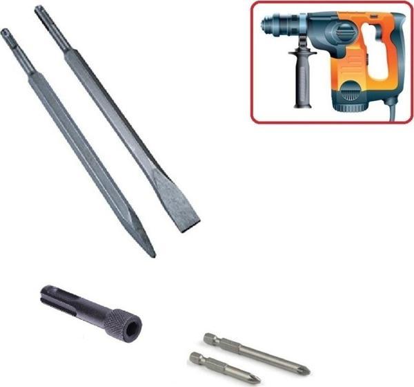 Depolife Beton Kırma Delme Raspalama Için Sds Plus Hilti Uç Seti Bits Adaptörlü Keski Murc Uç Takımı - Image 1