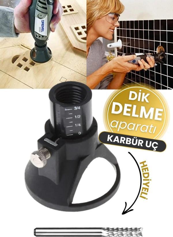 Depolife Gravür Makinesi Için Dik Delme Aparatı Ve Ahşap Fayans Seramik Kesme Karbür Uç Seti Derz Temizleme - Image 1