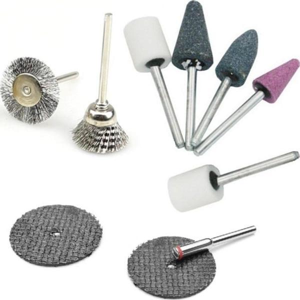 Depolife Mini Atşlama Benzeri Metal Ahşap Kesme Fiber Disk Taş Zımpara Tel Fırça Seti 10 Parça Vız Vız Set - Image 1