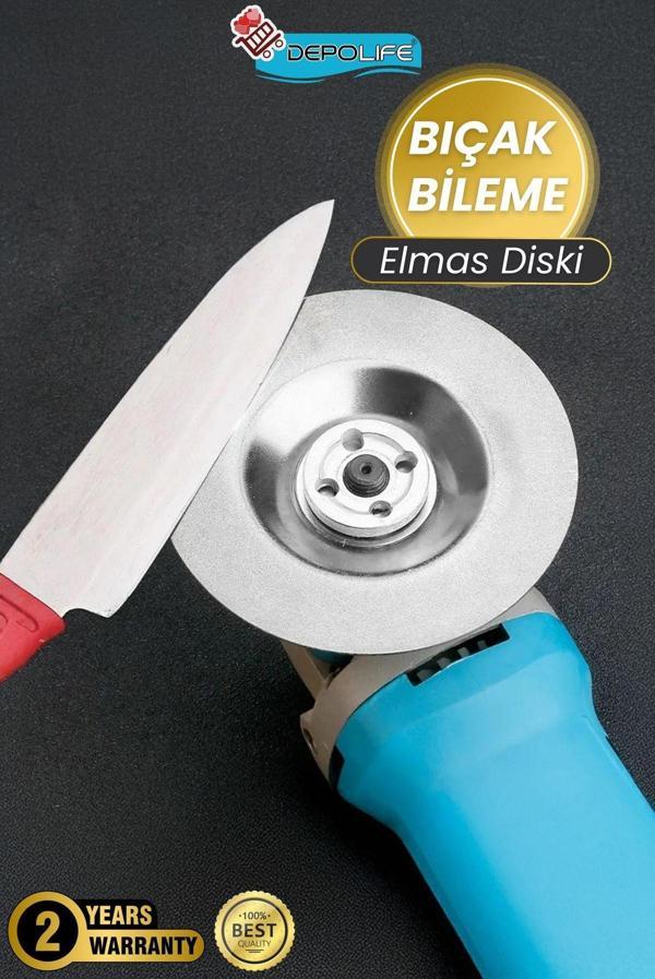 Depolife Bileme Için Elmaslı 100Mm Disk Bıçak Satır Makas Bileyleme Diski Masat - Image 1
