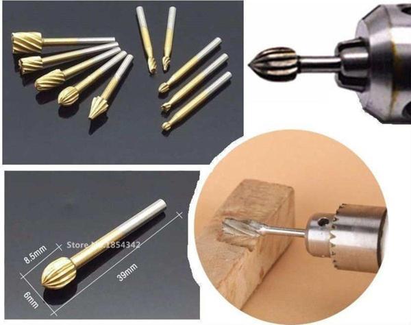 Depolife Titanyum Kaplı Freze Uç Seti 10 Parça Dremel Kalıpçı Uyumlu 3 Mm Şaft Freze Ahşap Oyma Set - Image 1