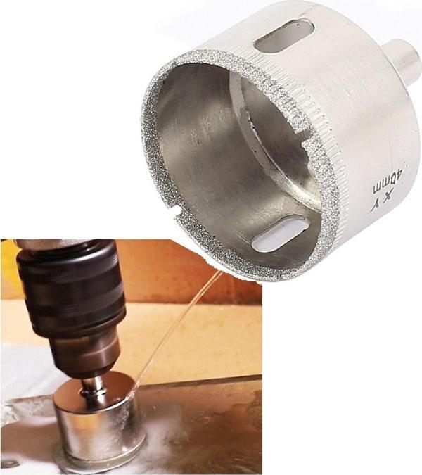 Depolife 40Mm Mermer Granit Fayans Cam Yuvarlak Delme Panç Elmas Uç Yuvarlak Açma Matkap Için Karot - Image 1