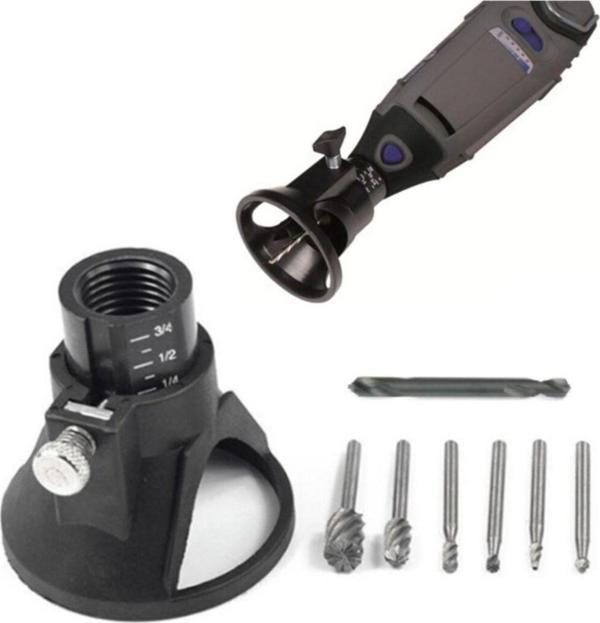 Depolife Dremel Ve Benzeri Mini Avuç Taşlama Için Dik Delme Aparatı Matkap Ucu Freze Uç Seti - Image 1