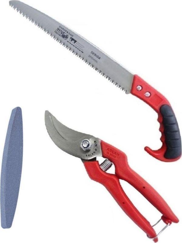 Depolife Bahçe Ağaç Dal Kesme Budama Bileme Seti Testere Makası Tırpan Taşı Bahçe Takımı - Image 1
