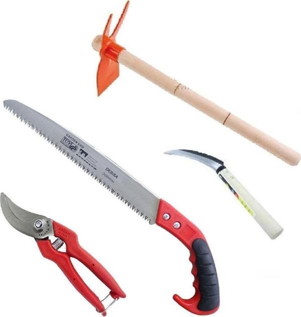 Depolife Bahçe Budama Kesme Makası Ot Orak Saplı Çapa Lazer Kesim Testere - Image 1