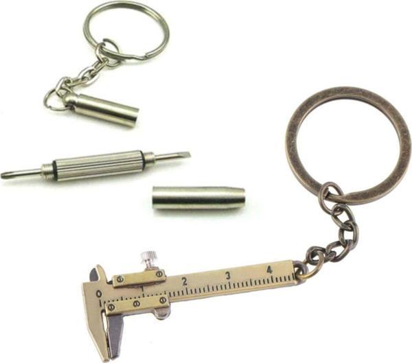Depolife Anahtarlık Kumpas Saatci Tornavida Seti Mini Yıldız Düz Hassas Saatçi Minyatür Metal Kumpas - Image 1