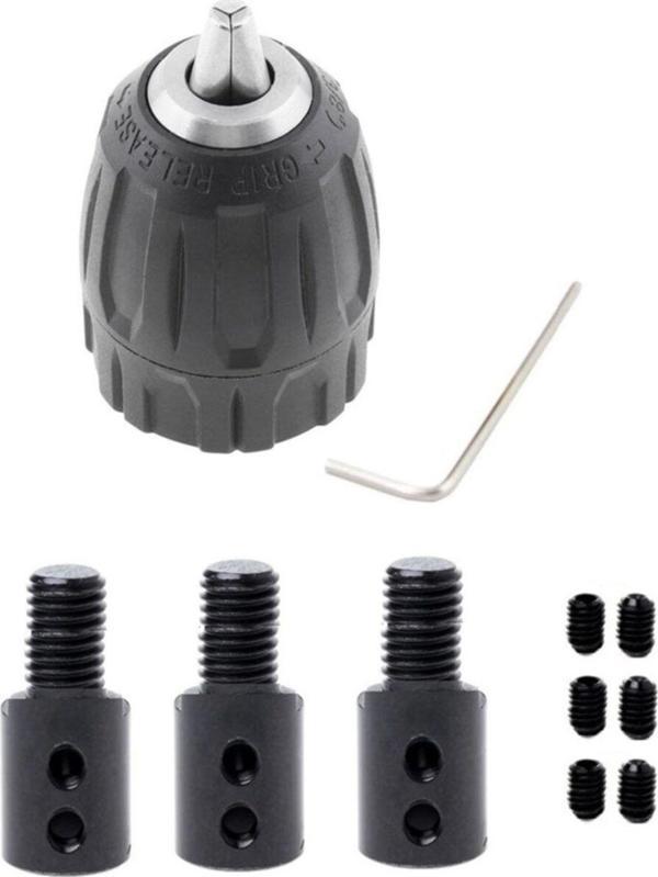 Depolife Anahtarsız Supra Plastik Mandren Otomatik Mandrel Okul Proje Hobi 3Lü Motor Mil Kaplinli 3/8Mm 10Mm - Image 1