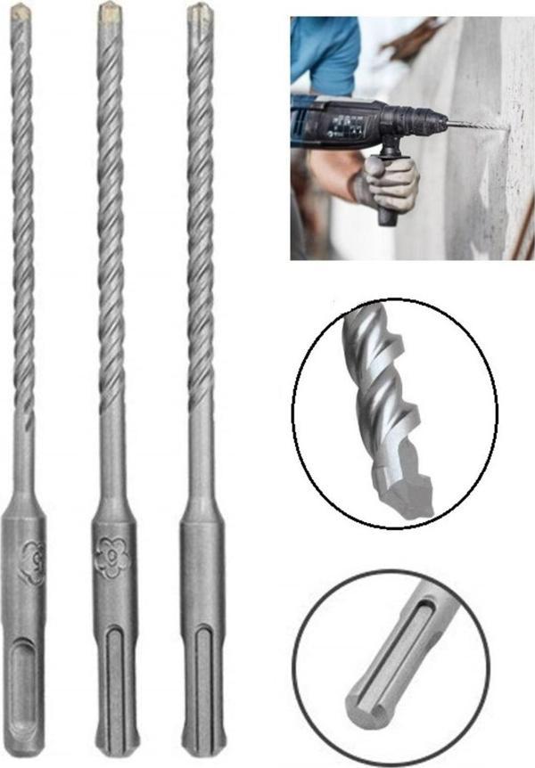 Depolife Kırıcı Delici Hilti İçin Sds Plus Elmas Uçlu Matkap Ucu Seti 3 Parça 6Mm-7Mm-8Mm - Image 1