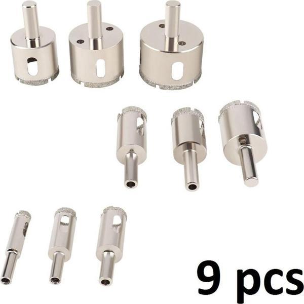 Depolife Cam Fayans Mermer Granit Seramik Porselen Yuvarlak Delik Delme Panç Seti Elmas Uç 6-30Mm 9 Parça - Image 1