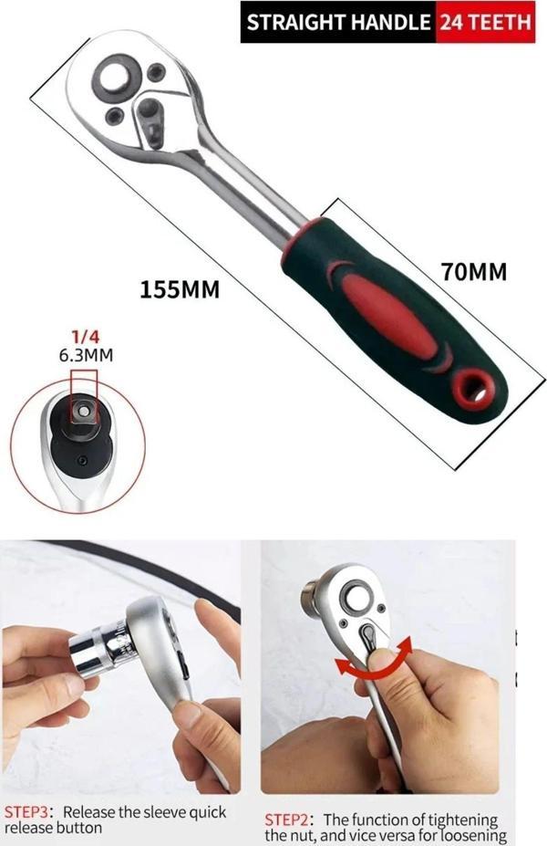 Depolife Lokma Kolu 1/4 Lokma Ahtarı Sökme Takma En Küçük Boy Cırcır Kolu - Image 1