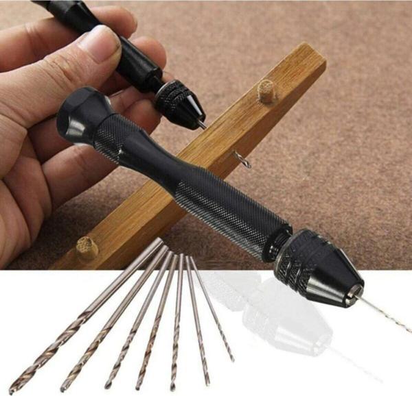 Depolife El Matkabı 6Lı Matkap Uc Seti Mekanik Pim Mengenesi Hassas Elektronikçi Saatçi Boncuk Delme Aleti - Image 1