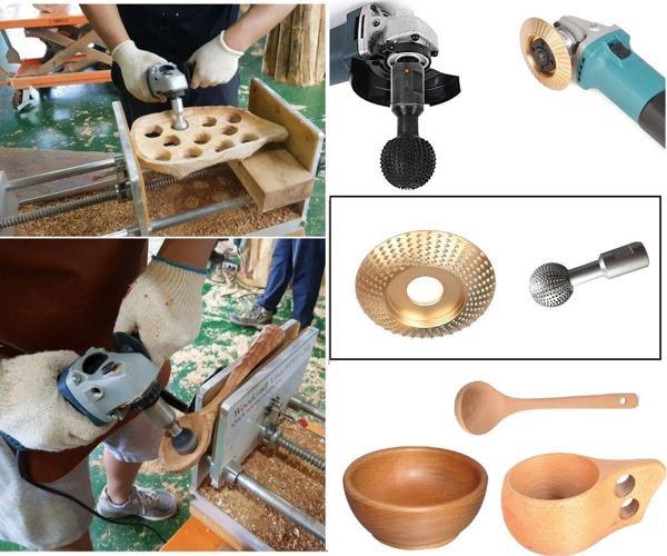 Depolife Kuksa Bardak Ahşap Kase Kaşık Oyma Ağaç İşleme Alet Seti Avuç Taşlama Uyumlu Disk Küre Törpü - Image 1