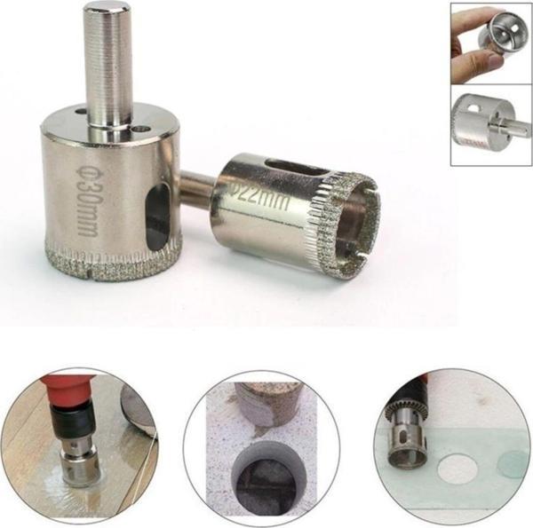 Depolife Mermer Granit Fayans Porselen Cam 22Mm 30Mm Yuvarlak Delme Pancı Elmas Uçlu Delik Açma Karot Ucu 2Li - Image 1