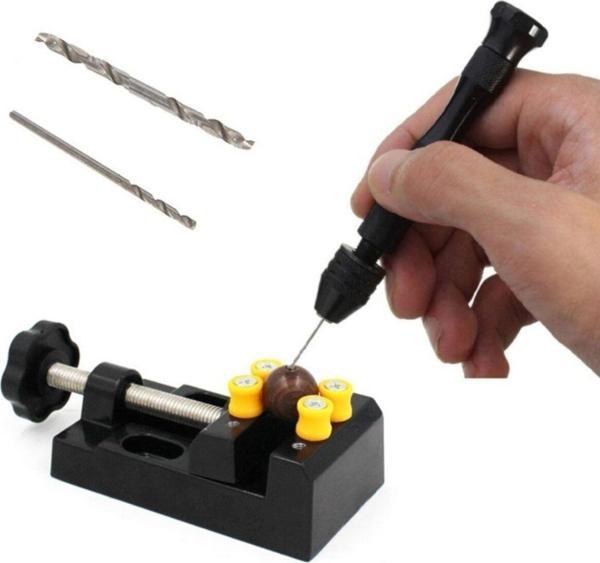 Depolife Mini Çok Amaçlı Detay Çalışma Mengenesi 57 Mm Ve Mekanik El Matkabı Seti 4.6Mm 2 Li Matkap Ucu Set - Image 1