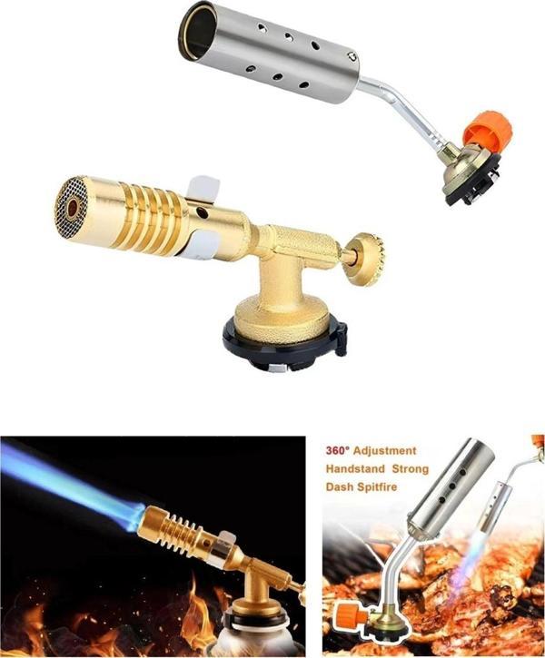Depolife Kaynakcı Pürmüz 1300 Derece Alev Gazlı Torch Alev Tabancası Prinç Tamirci Kaynak Başlığı 2 Çeşit - Image 1