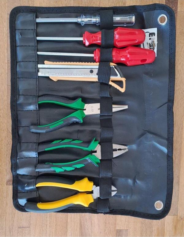 Depolife Pense Yan Keski Tornavida Gargaburun 2Li Tornavida Kontrol Kalemi Falçata Takımı Izoleli 8 Parça Set - Image 1