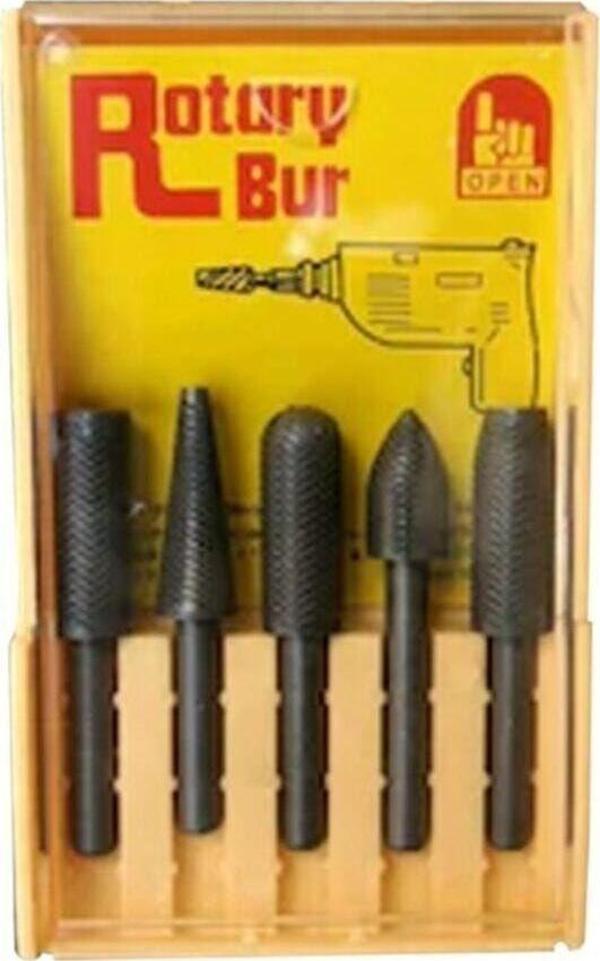 Depolife Rotary Bur Matkap Uçlu Eğe Seti 5 Li Takim Ahşap Metal Eğe Seti Ince Dişli - Image 1