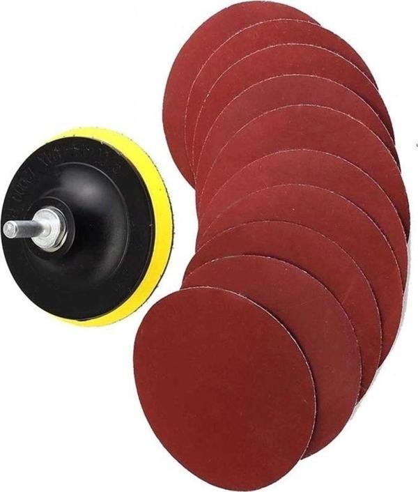 Depolife 115Mm Cırt Taban 20 Adet Zımpara Takımı 1000 Kum 800 Kum Kuru Zımpara Seti Matkap Adaptörlü Polisaj - Image 1