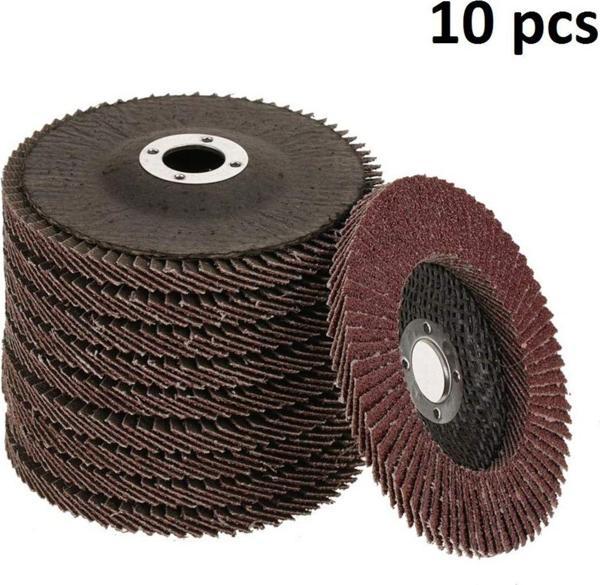 Depolife Avuç Taşlama Makinesi İçin 115Mm 10 Adet Yaprak Zımpra 10Lu Flap Disk Alüminyum Oksit Aşındırma - Image 1