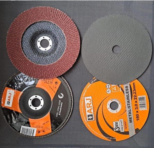 Depolife 180Mm Flap Disk Zımpara Inox Metal Kesme Taşlama Disk Seti İçin Büyük Boy Zımparalama Diski 4Lü Set - Image 1