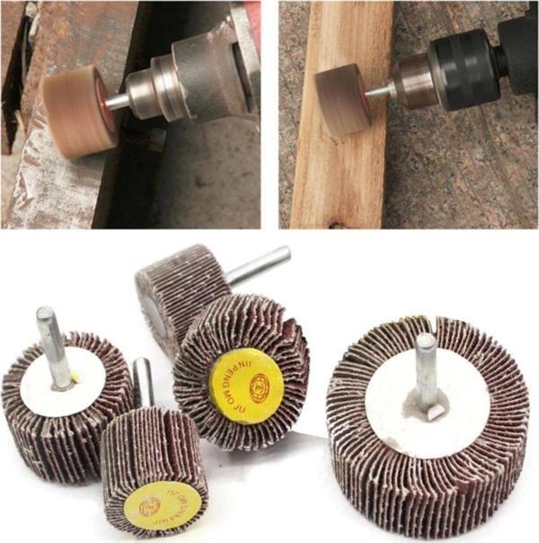 Depolife Mop Zımpara Saplı Silindir Zımpara Seti 5 Parça 60 Kum Daire Zımpara Takımı Ahşap Metal Zımparalama - Image 1