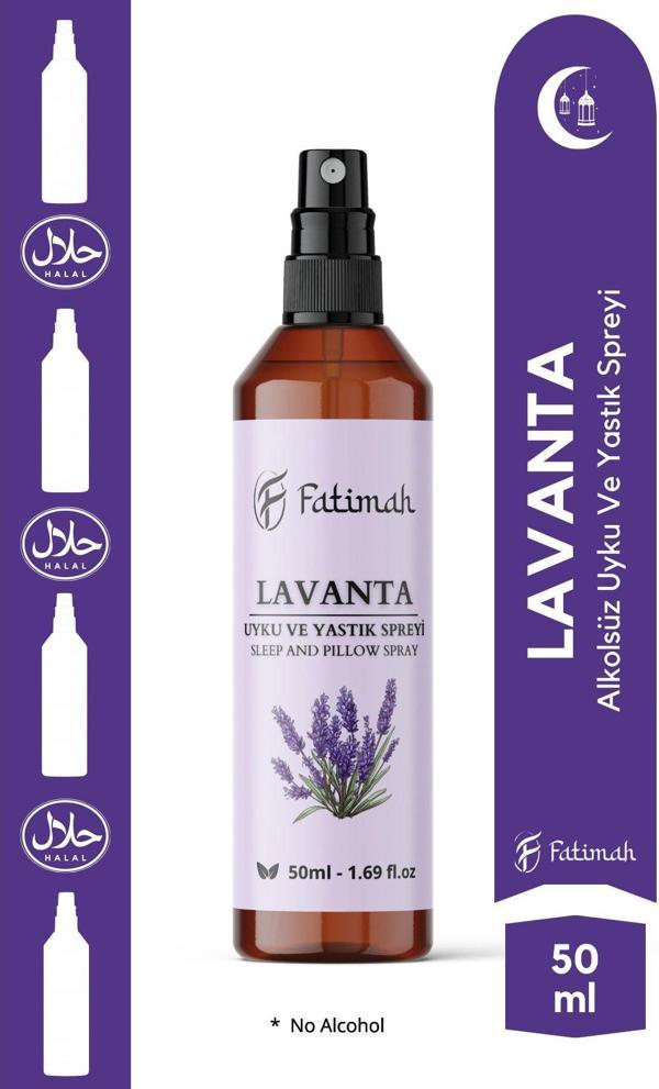 Fatimah Doğal Lavanta Kokulu Alkolsüz Uyku Ve Yastık Spreyi Natural Sleep And Pıllow Spray 50 Ml - Image 1