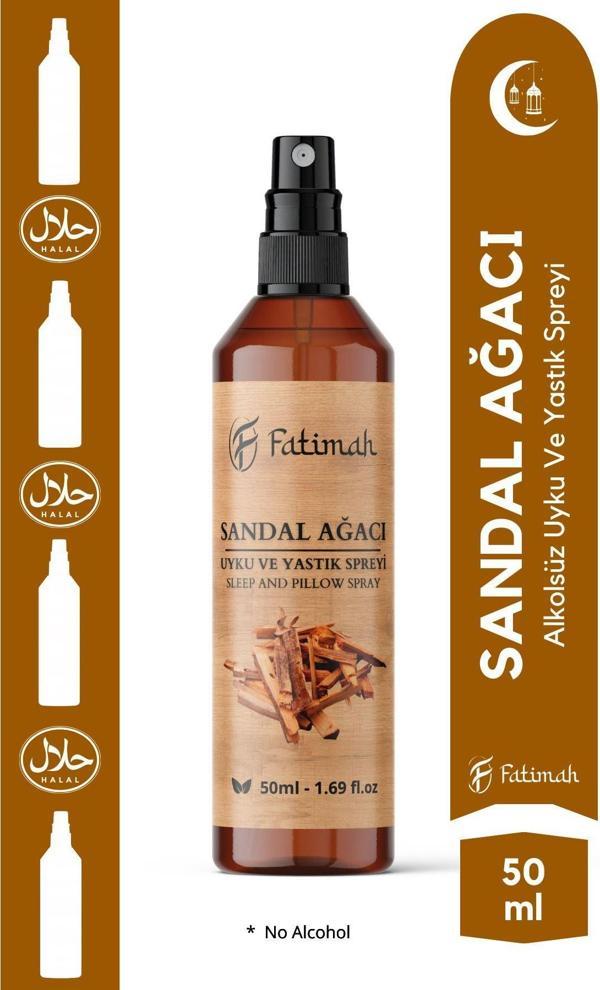 Fatimah Doğal Sandal Ağacı Kokulu Alkolsüz Uyku Ve Yastık Spreyi Natural Sleep And Pıllow Spray 50 Ml - Image 1