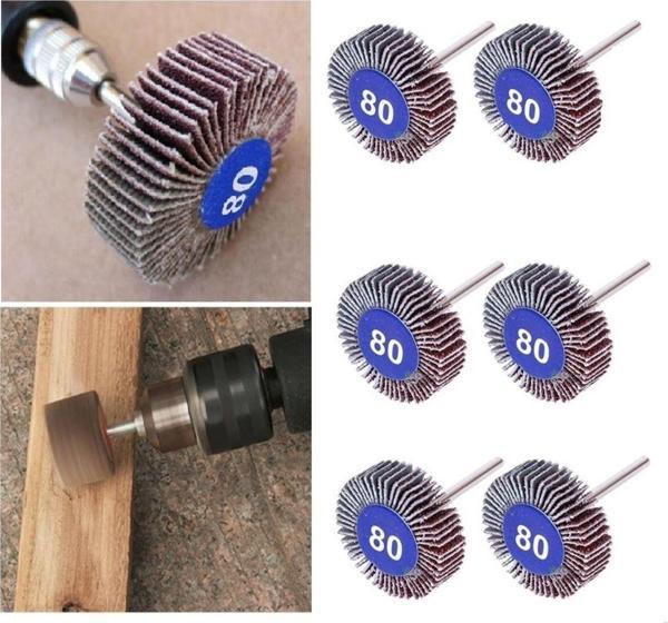 Depolife Gravür Makinası Cihazlar Için Mop Flap Disk Zımpara Seti 6Lı 3Mm Sap Çoklu Yaprak Zımpara Takımı - Image 1