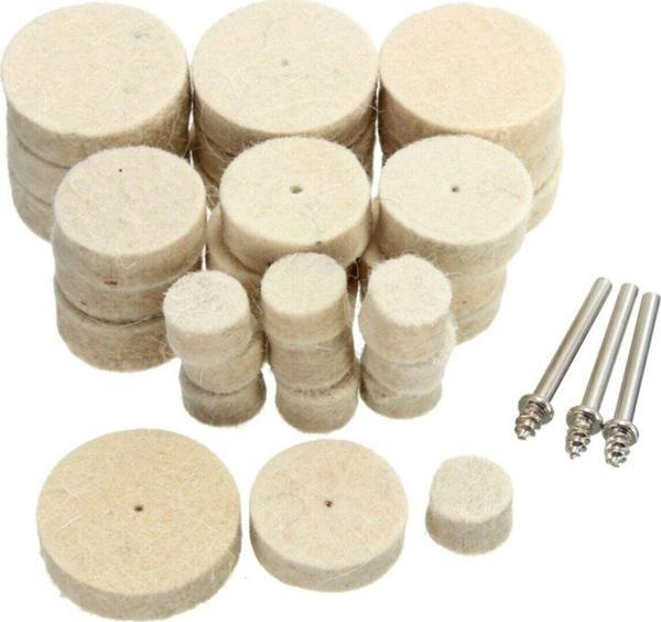 Depolife Polisaj Cila Parlatma Keçesi Yün Matkap Ucu Keçe Dremel 13/25/30Mm Toplam 30 Adet Keçe 3 Aparat - Image 1