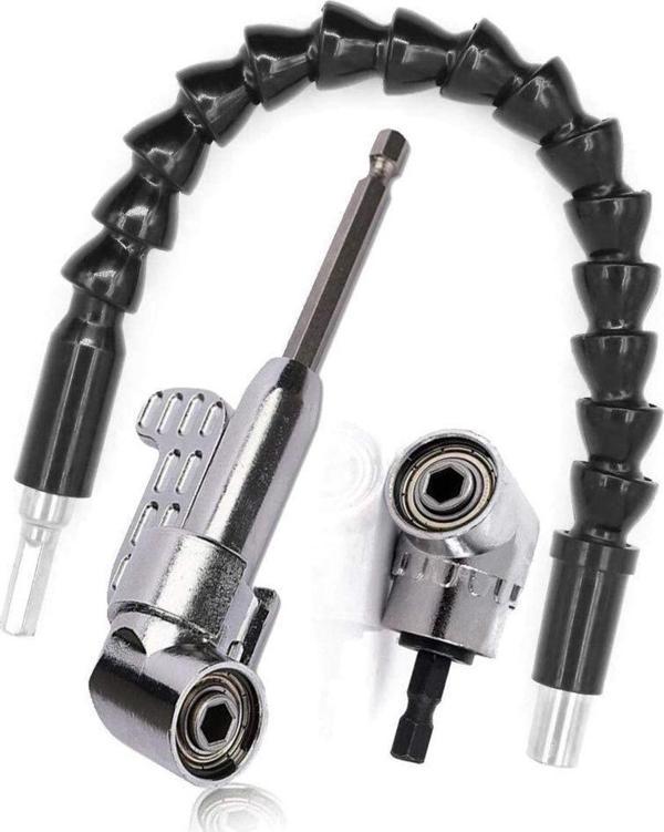 Depolife 105 Derece 1/4 Inç Dik Açılı Matkap Adaptörü Altıgen Şaftlı Tornavida Açılı Uç Tutucu Kör Vidalama - Image 1