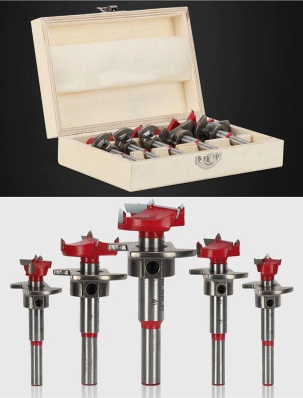 Depolife Ayarlanabilir Ahşap Delik Kesici 15Mm 20Mm 25Mm 30Mm 35Mm Marangoz Matkap Ucu Seti Karbür 5 Parça - Image 1
