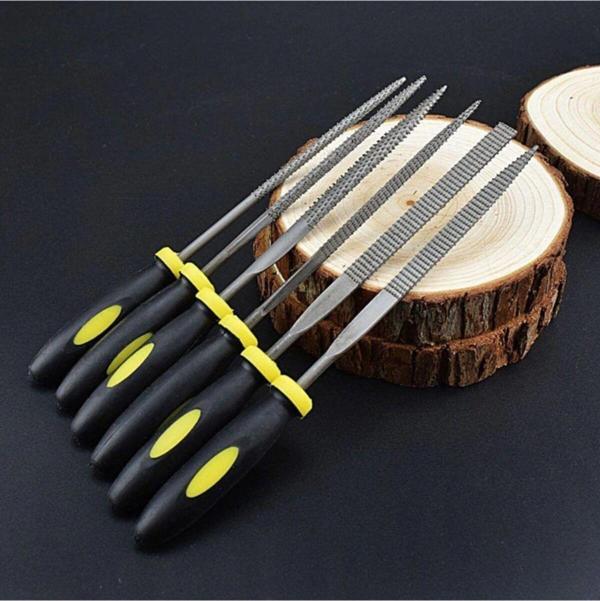 Depolife Mini Törpü Eğe Seti Plastik Saplı 14Cm Ahşap Için Törpü 6 Parçalı Karbon Ege Takımı - Image 1