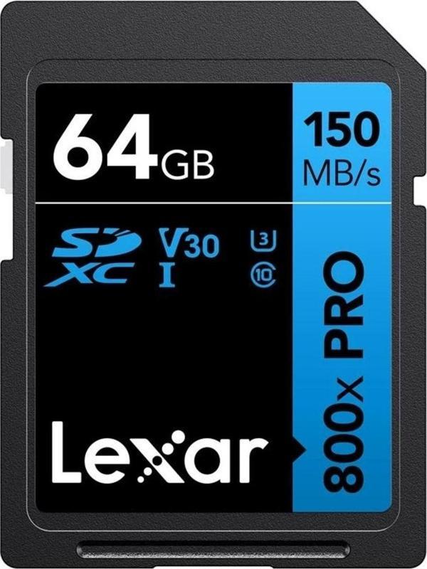 Lexar 64Gb Lsd0800P064G-Bnnng Professıonal 800X Pro Sdxc Uhs-I Cards Up To 150Mb/S Read C10 V30 U3 - Image 1