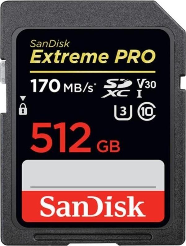 Sandisk 512Gb Extreme Pro Sdxc Uhs-I Class 10 Hafıza Kartı, 170Mb/Sn'E Kadar - Sdsdxxy-512G-Gn4In - Image 1