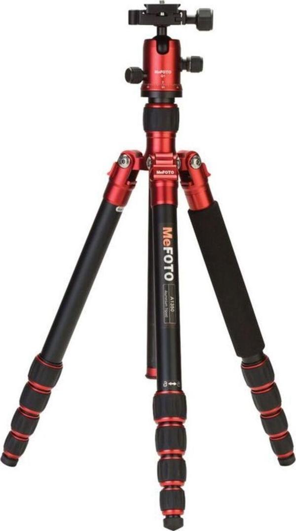 Benro Mefoto A1350Q1R Roadtrip Aluminum Travel Tripod Kit (Red) - Image 1