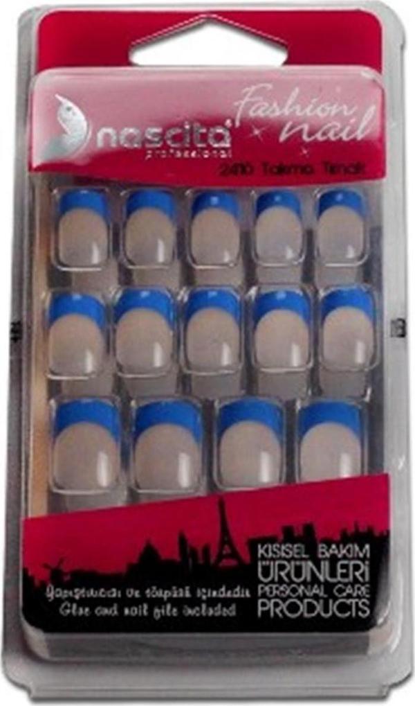Nascita 24'lü Şefaf-Mavi French Takma Tırnak -088 - Image 1