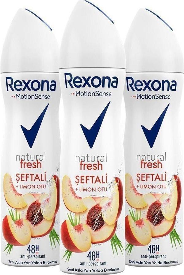 Rexona Natural Fresh Şeftali Ve Limon Otu Kadın Deodorant Sprey 150 Ml X3 - Image 1