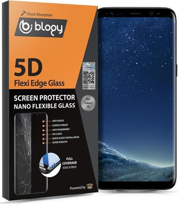 Blogy Galaxy S8 ile Uyumlu Flexi Edge 5D Ekran Koruyucu - Image 1