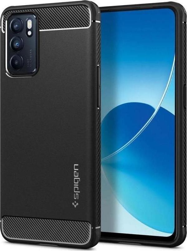 Spigen Oppo Reno6 5G ile Uyumlu Kılıf Rugged Armor Black - Image 1