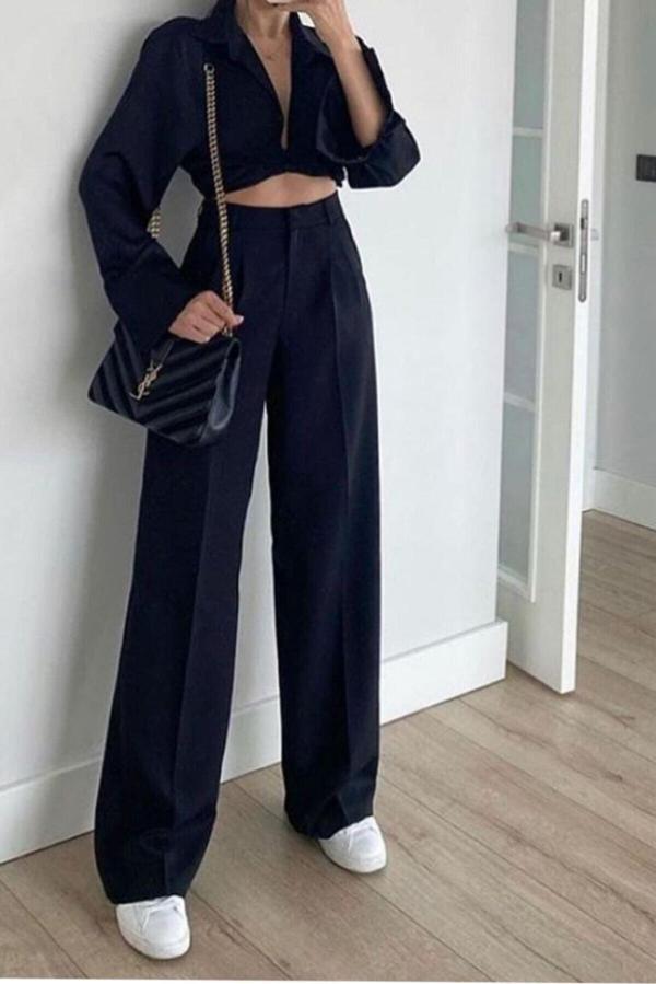 My Love Kadın Siyah Palazzo Pantolon Siyah M - Image 1