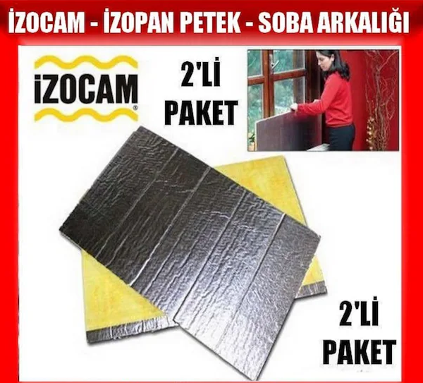 İZOCAM 2'Lİ FOLYOLU KALORİFER-RADYATÖR-SOBA ARKALIĞI İZOPAN 15MMX55CMX90CM - Image 1