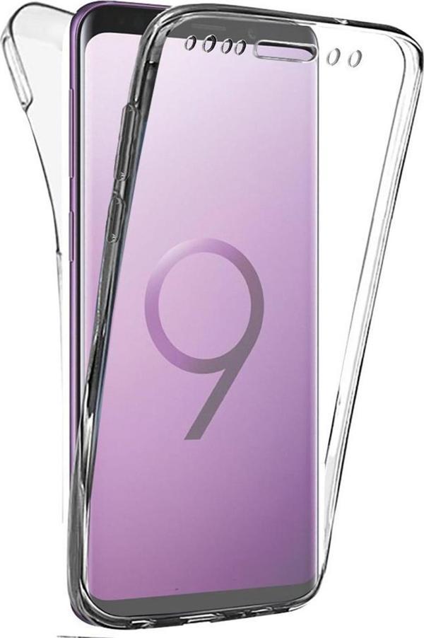 KZY İletişim Samsung Galaxy S9 Plus Kapak 360 Derece Ön ve Arka Tam Koruma Şeffaf Silikon Kılıf - Image 1