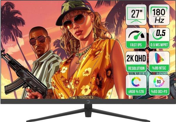 Gamepower 27" Sonic T80 Flat Fast IPS 180HZ 0.5 ms Qhd 2k Gaming Monitör (Sıfır Ölü Piksel Garantili) - Image 1