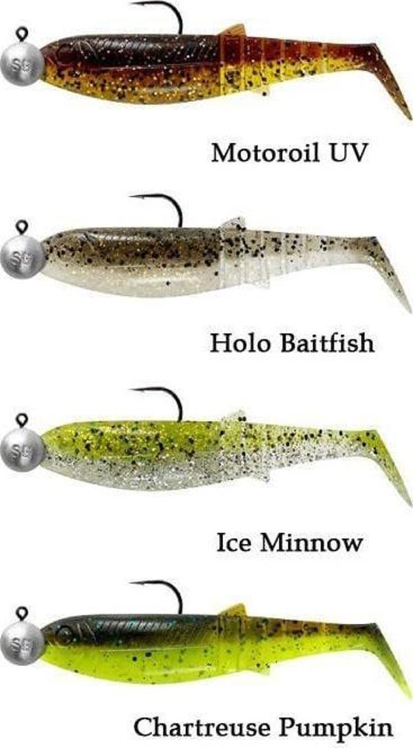 Savage Gear Cannibal Shad 6.8cm 3gr+5gr #1/0 Clear Water 4+4 Adet Sahte Balık - Image 1