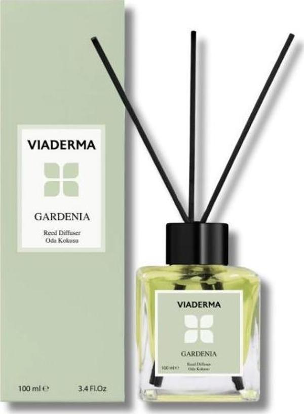 Viaderma Kare Şişe Gardenya Esansı Bambu Çubuklu Oda Kokusu 100 ml - Image 1