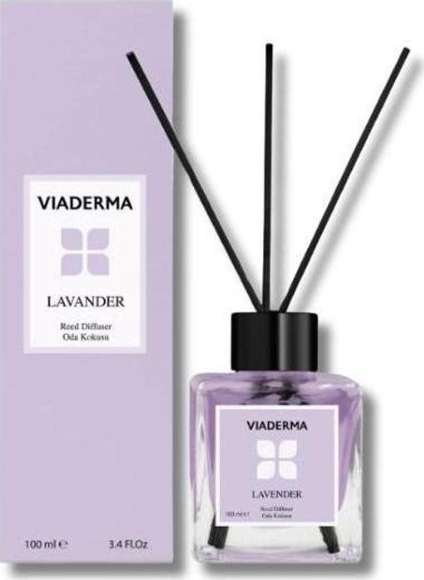 Viaderma Kare Şişe Lavanta Esanslı Bambu Çubuklu Oda Kokusu 100 ml - Image 1
